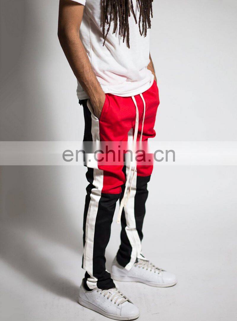 DiZNEW OEM USA brand 94% Polyester 6% Elastane track pants with stripe