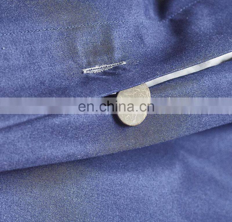 Duvet Cover Set 3pc Dark Blue Luxury Microfiber Down Comforter Quilt Bedding Cover with Zip Ties