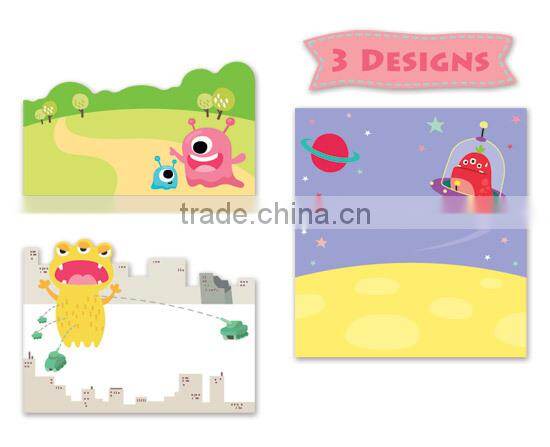Stationery Gift Colourful Dinosaur Monster Robot Animal 3 Layers Memo note Die cut Memo Pad