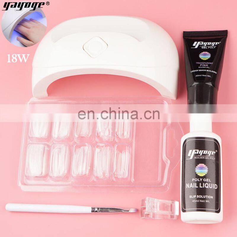 18W Lamp Nail Polish Kit Poly Gel Set For Kids