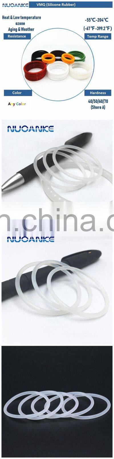 Heat Resistant Transparent Soft Silicone O Ring with wholesale price