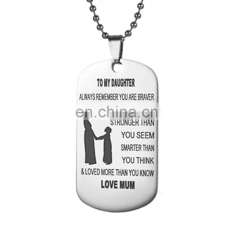 TO my daughter Stainless Steel Pendant Necklaces