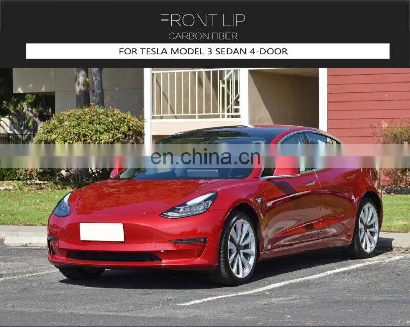 Carbon Fiber Model 3 Front Splitter Lip with winglet for Tesla Model 3 Electric 2016-2020