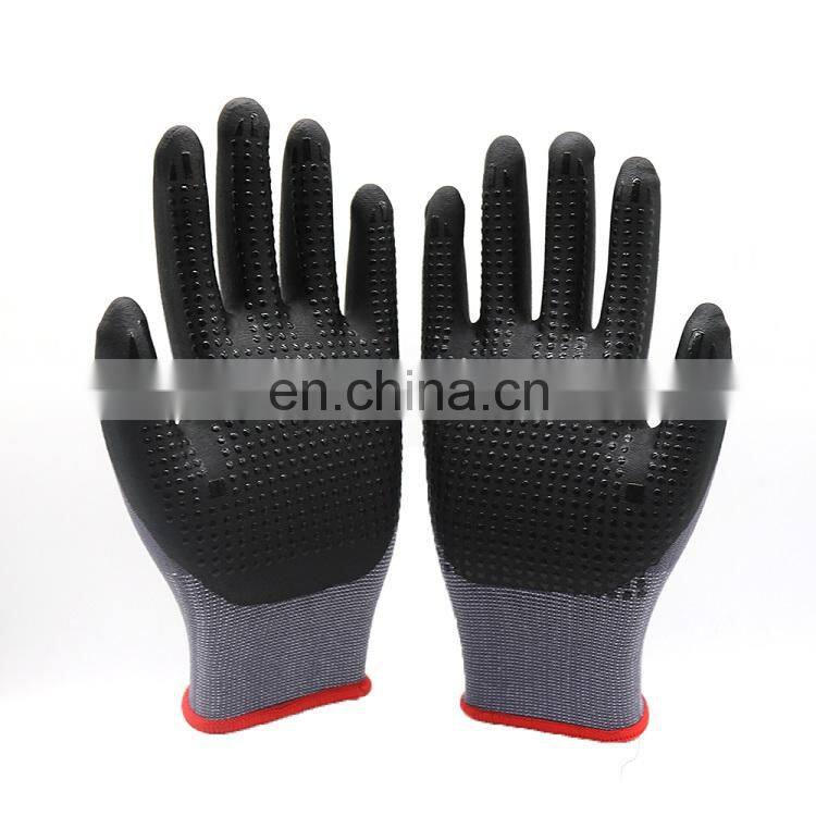 15 Gauge Nylon and Spandex Micro Dot Nitrile Foam Scruffs Working Gloves