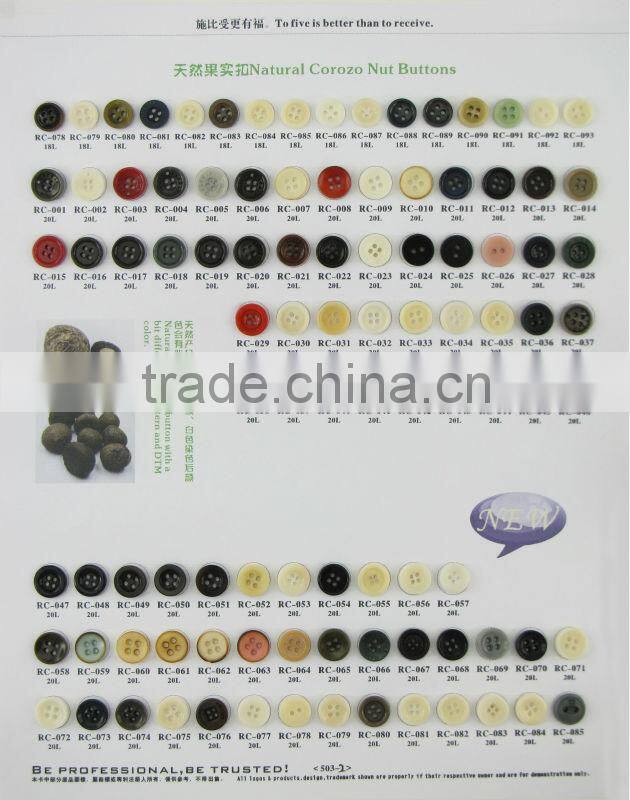 high end white natural corozo nut button