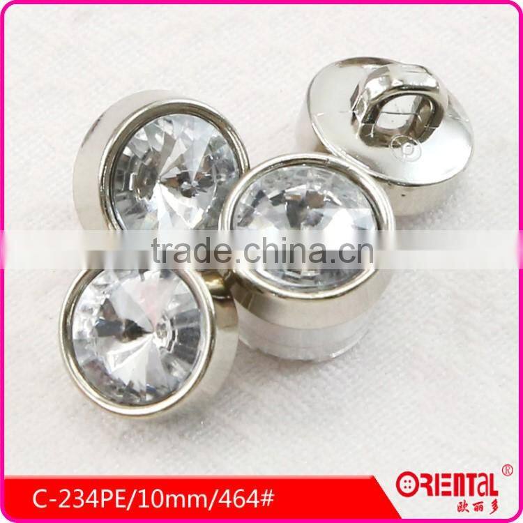 fashion decorative shank button with acrylic stone