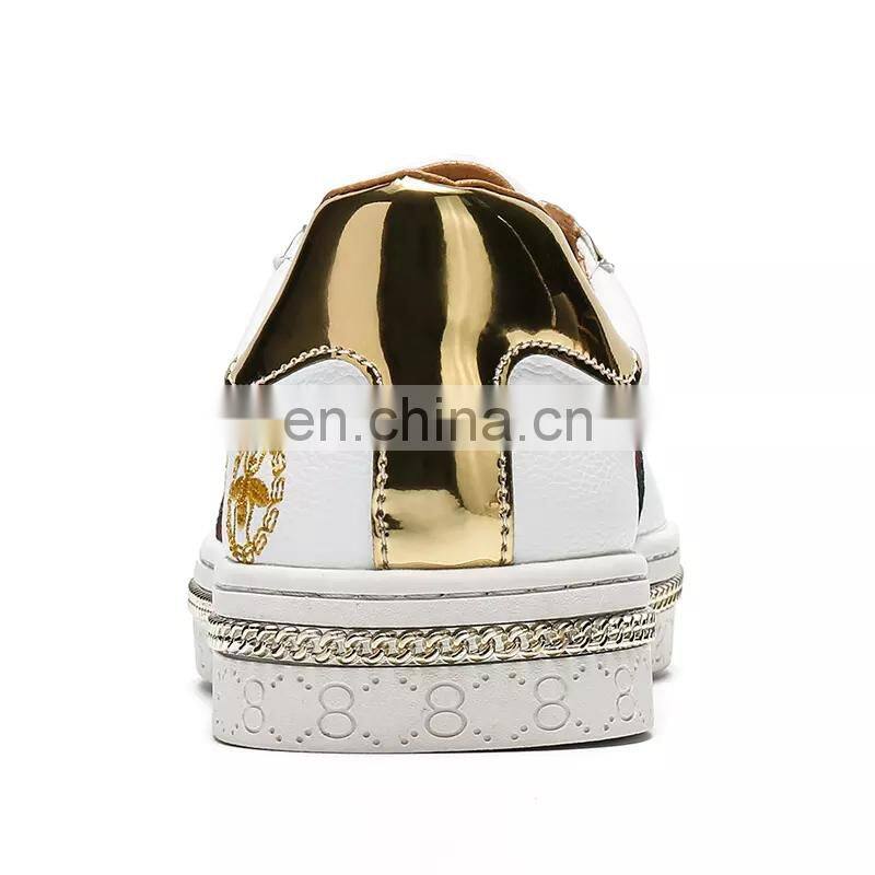 Wholesale men and women casual small White Sports Skateboard Shoes Bee sports shoes jogging shoes 36-44