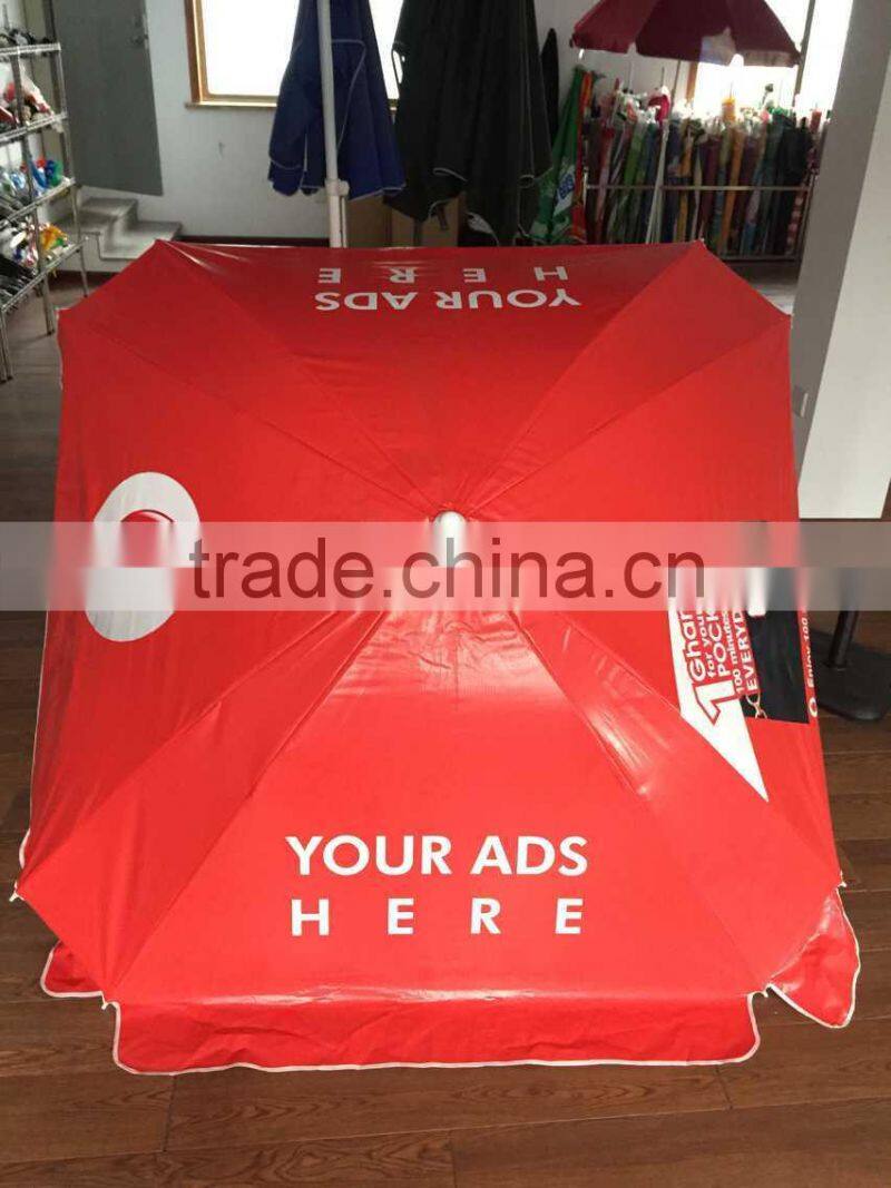 square pvc vinyl waterproof advertising beach umbrella
