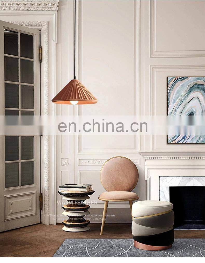 Terrazzo Colorful cement Chandelier Hotel Headboard Acrylic Led Ceiling Pendant Light Kitchen Lamps