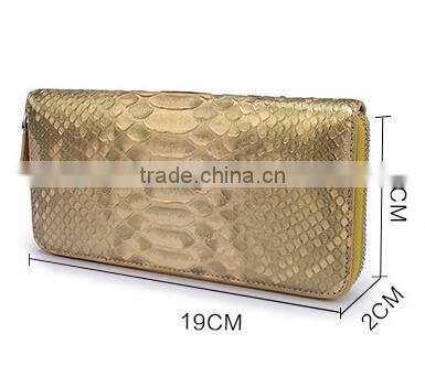 Custom Logo Lady Luxury Genuine Python Snake Skin Leather Clutch Bag Wallet for women