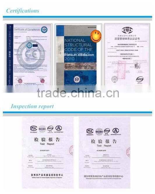 High strength light space frame steel structure airport terminal