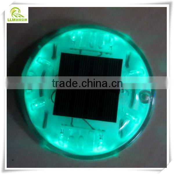Direct manufacture double colors LED crystal round solar cat eye road stud