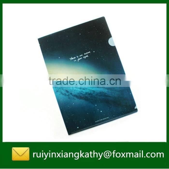 School stationery recycled PP constellation design L shape folder