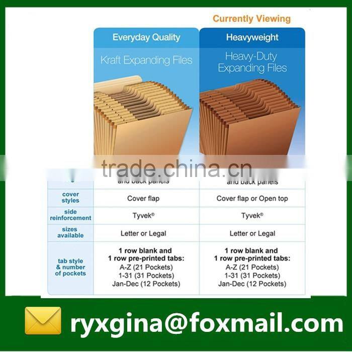 Latest arrival cardboard expanding file folder with handle