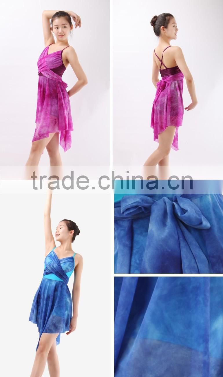 Lyrical Ballet Performance Dress Camisole Leotard With Chiffon Skirt Girls