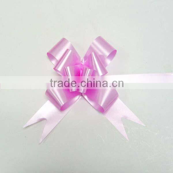 China Wholesale Hongkong Pull Bow in Gift Packing Decorative/ White Plain Poly Hongkong Pom Pom Pull Ribbon Bow