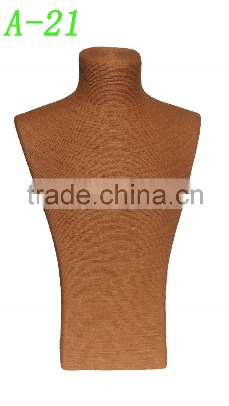 2015 new products natural paper twine necklace jewelry display stand A-22