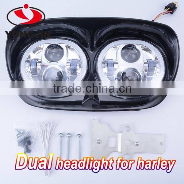 Harley street glide driving headlight cover double lens projector headlight