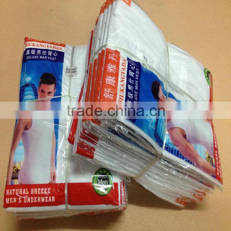 0.74USD Stock Cheappest Rib Cotton Wholesale Men Tank Top Singlet/ Men Tops ( kcbx003 )