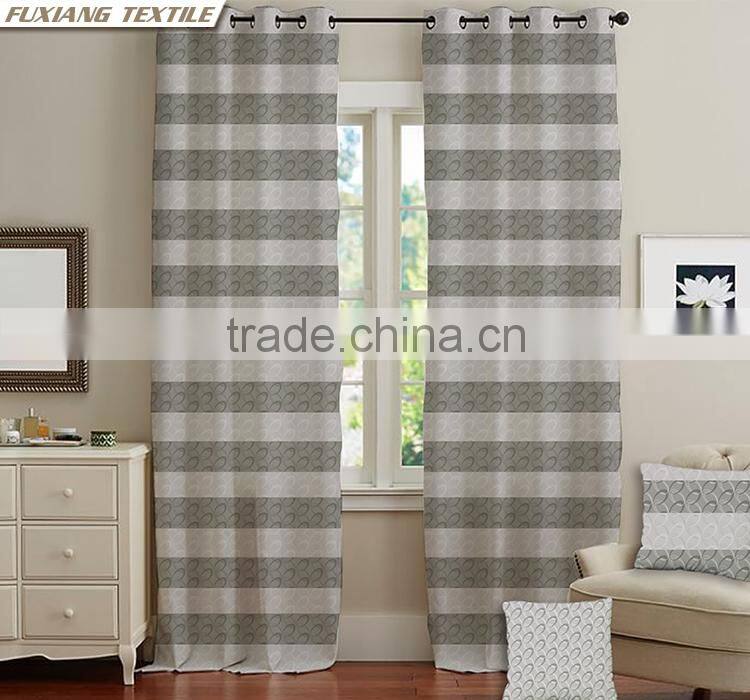 100% Polyester printed faux linen 8 grommets window curtain