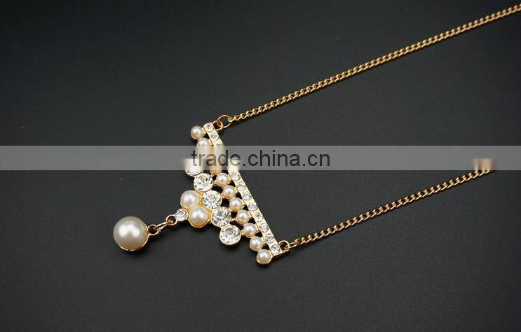 2016 Fashion Long Chain Necklace Designs Pearl Pendant Necklace