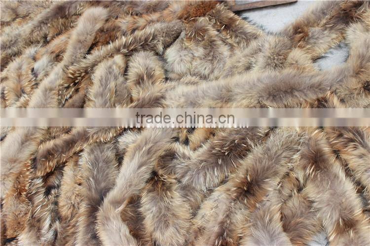 Factory Direct Natural Color Raccoon Fur Stripes For Jacket Collar