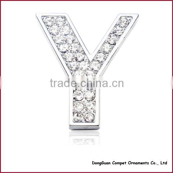 Diy pet Collar Accessories Alloy Alphabets 30mm Full Rhinestone Slide Letters