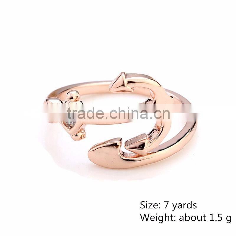Personalized Twisted Wrap Anchor White Zircon Silver Ring Designs For Girl