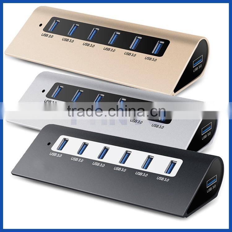 2016 Portable USB 3.0 4 Port generic Hub Aluminium Case with 2A Power Supply
