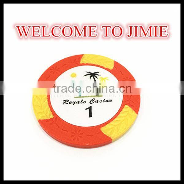 clay cheap custom poker chips with custom sticker