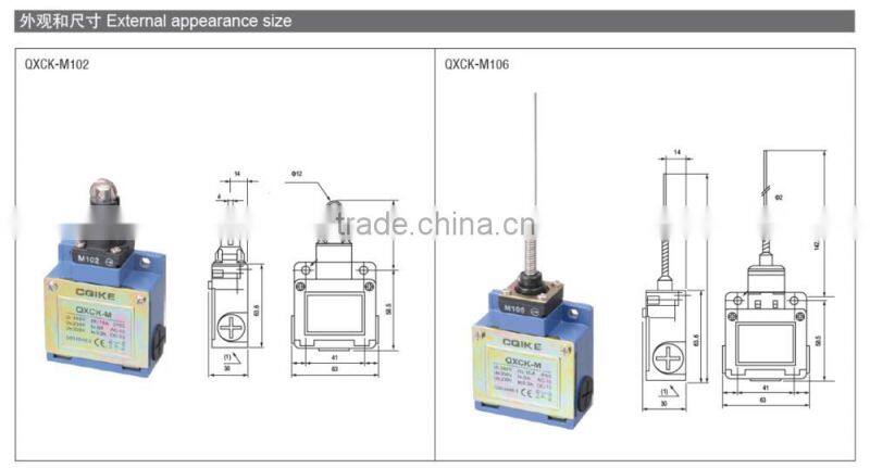 Metal thermoplastic roller tumbler directacting type QXCK-M proximity type limit switch