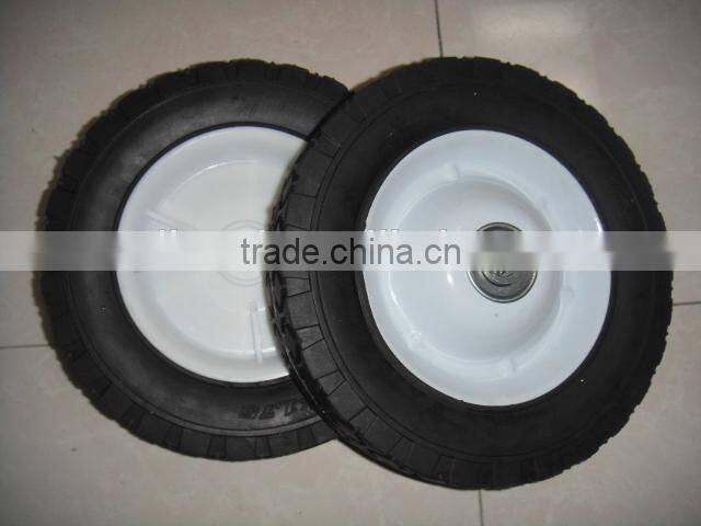 7 inch semi solid rubber wheel with steel rim