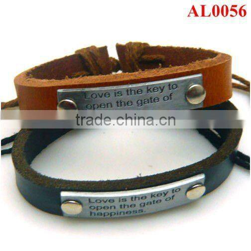 Exotic Bracelet,Fashion bracelet with love English words,Alloy leather bracelet AL0055