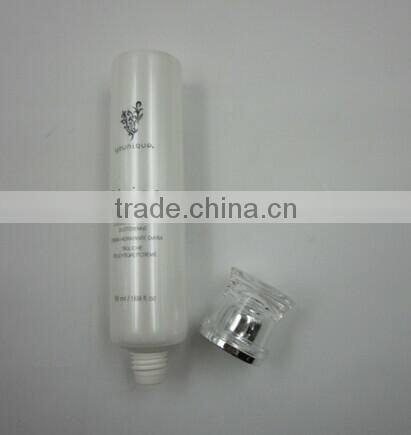 120ml luxury cosmetic packaging tube with Acrylic cap for Face Cleaning