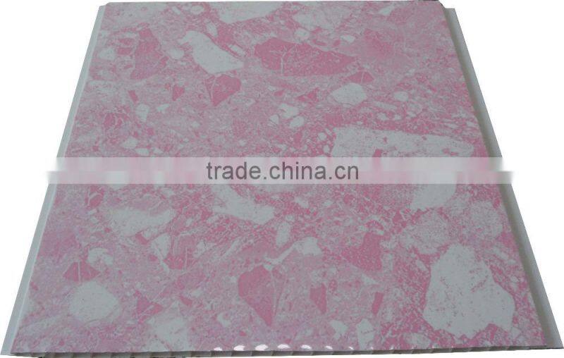 10'' width new style trinidad Plastic ceiling sheet, SMOOTH surface,brown color with gold strip F055