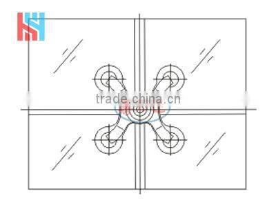 2104 304 316 Stainless steel spiders for glass wall right angle spider