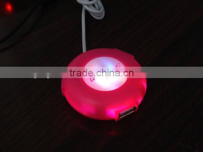 computer round 3 port LED usb hub with webkey/weblink function