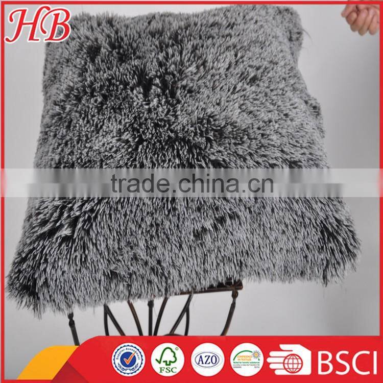 Green Long pile PV fleece cushion, solid PV fleece cushion manufacture, high quality cushion factory