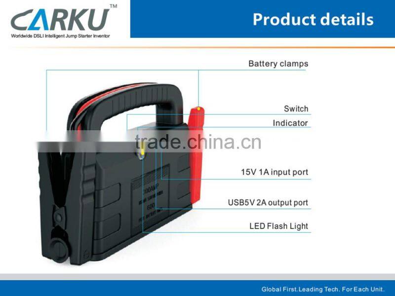 Carku 14000mAh Lithium ion battery professional mini jump starter car jump starter
