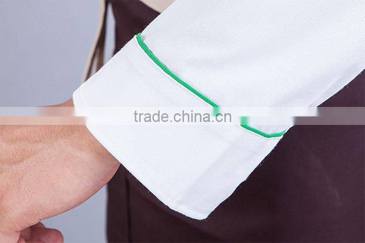 2015 double -breasted white chef cooking uniform