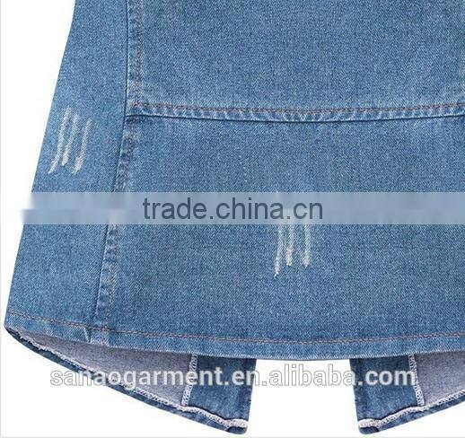women's water wash all-match denim long-sleeve slim outerwear denim top