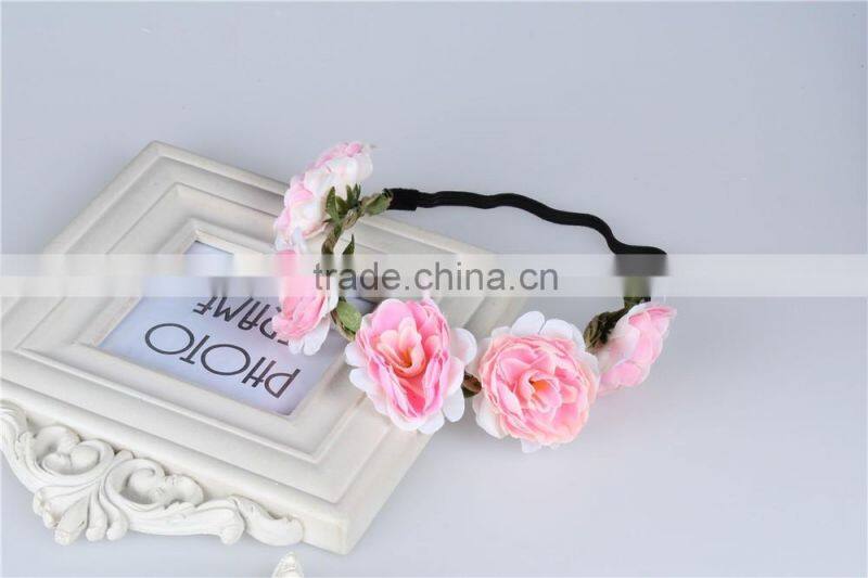 Summer Artificial Flower Headband For Girls,Boho Beach Flower Head Garland
