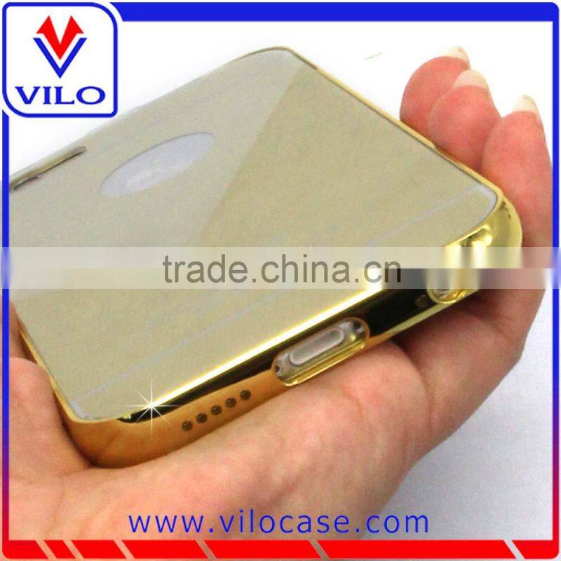 2015 Hot Selling Luxury Golden Mirror Aluminum Metal Case For Samsung S6
