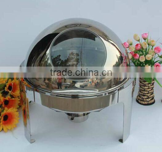 Round chafing dish with show window,chafing dish catering dish