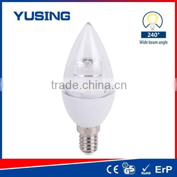 Hot Selling Pure White E14 LED Candle Bulb 3W LED Bulb Parts