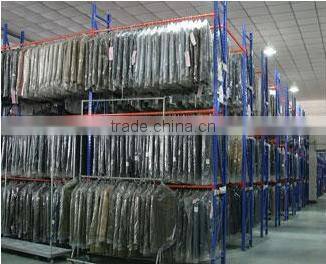 The warehouse steel clothes racking used in the production and warehouse areas