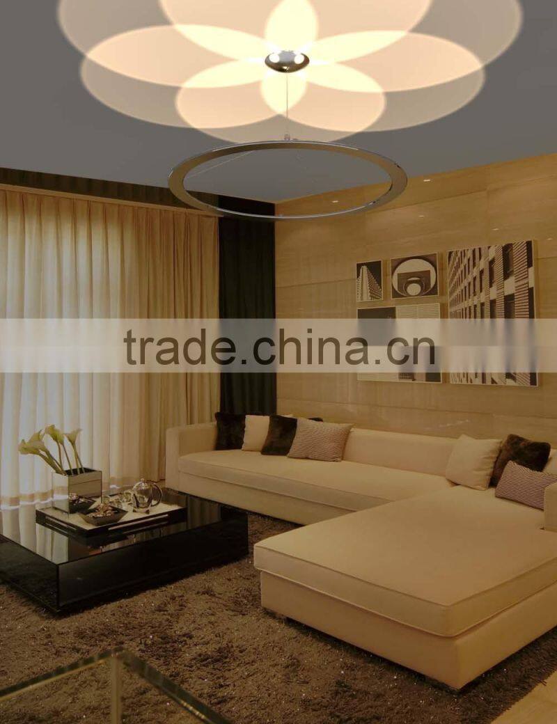 led hanging lamp reflect the flower on the roof