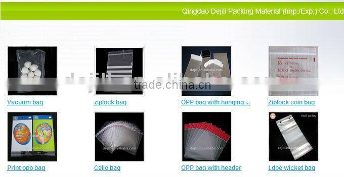 small hanging hole clear opp plastic bag