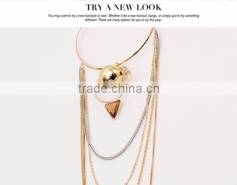 New Design Fashion Crystal Necklaces Women Luxury Statement Diamond Necklace Jewelry SKA8455