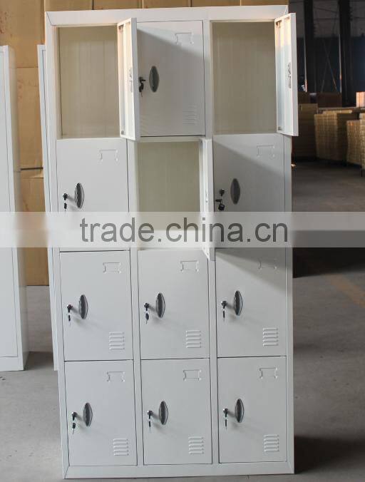 Vertical 12 Door Steel Locker wardrobe with hings